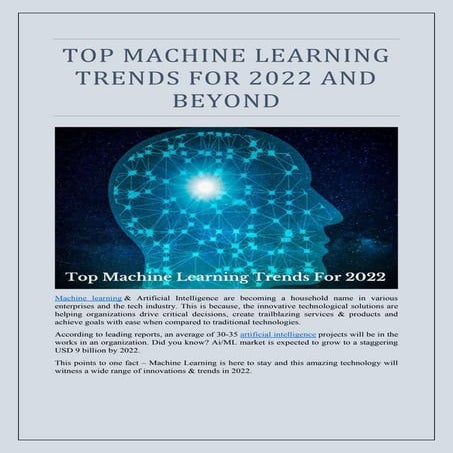 Top machine learning trends for 2022 and beyond