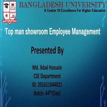 Top man showroom employee management 