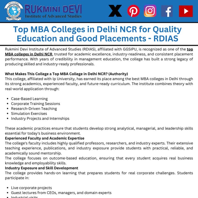 Top MBA Colleges in Delhi NCR for Quality Education and Good Placements.pdf