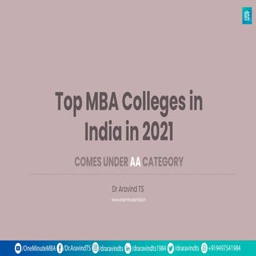 Top mba colleges in india in 2021 comes under 'AA' category 
