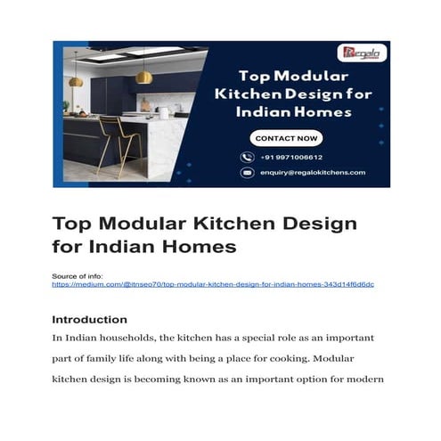Top Modular Kitchen Design for Indian Homes | PDF