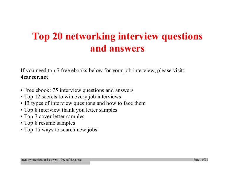 Top networking interview questions and answers job interview tips