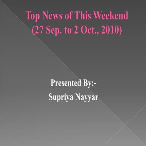 Top news of this weekend        (27 sep