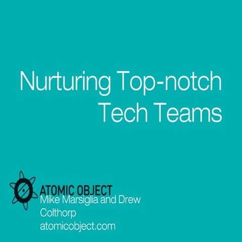 Nurturing Top-Notch Teams