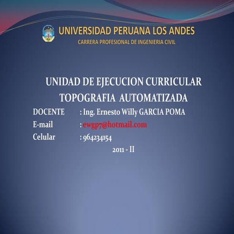 Topografia Automatizada - Ing García Poma