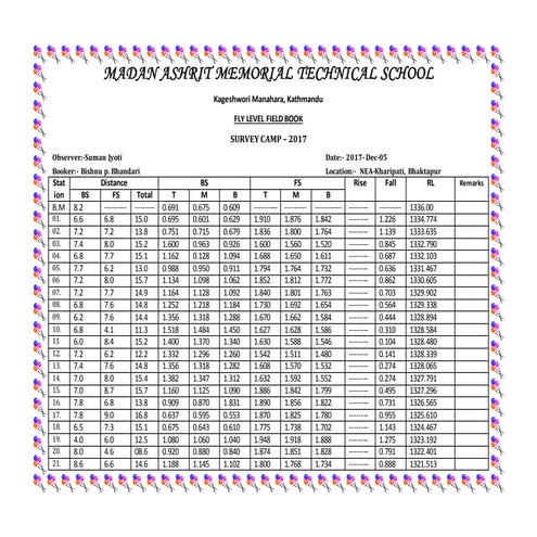 Topographic map fly levelling 1 | DOCX