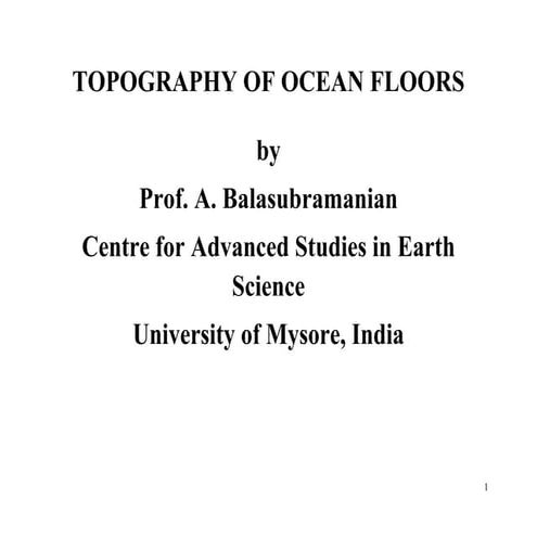 Topography of ocean floors