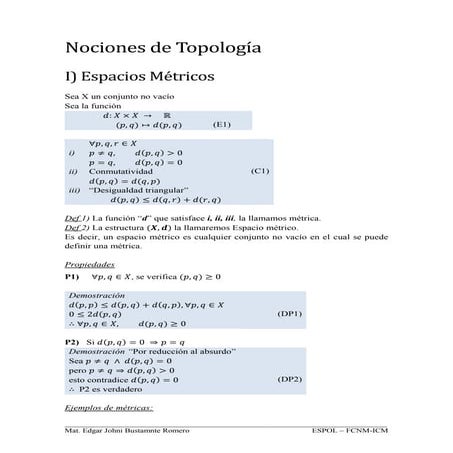 Nociones de Topología