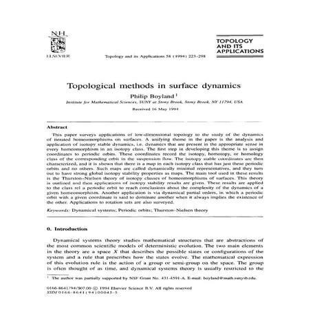 Topological methods in surface dynamics