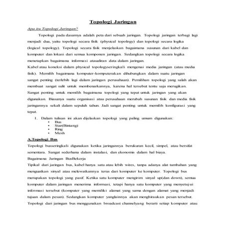 Topologi jaringan