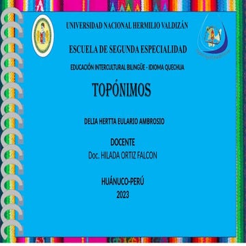 TOPONIMOS para educacion primaria segunda