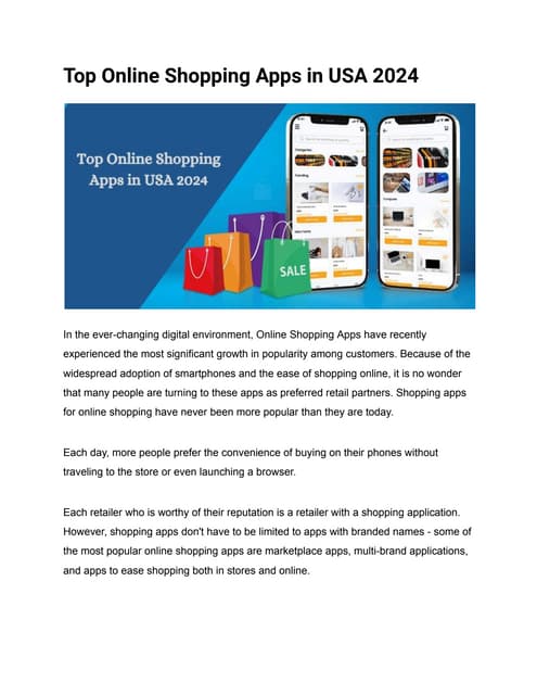 Best Online Shopping Apps in the USA-2024: Top Picks! 50 Best Online Shopping Apps in the USA-2024: Top Picks!