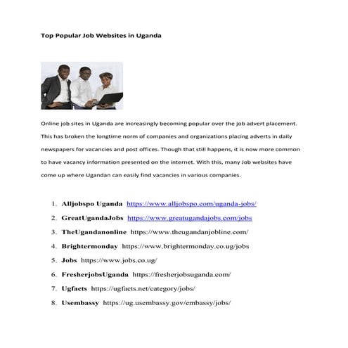 Top popular job websites in uganda