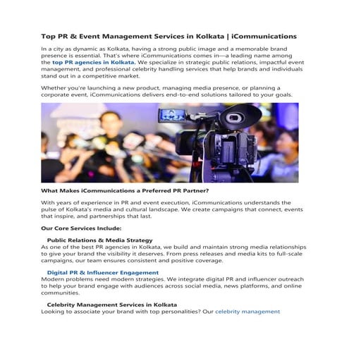 Top PR & Event Management Services in Kolkata iCommunications.pdf