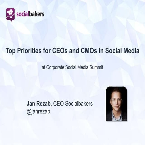 Top priorities in social media for CMOs and CEOs
