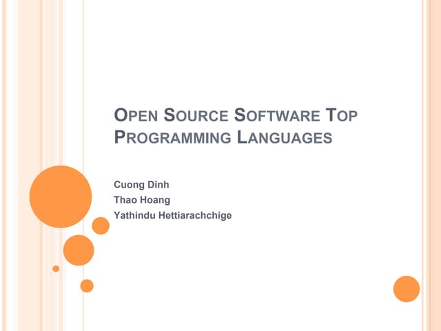 Top programming languages in open source software