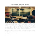 Top Qualities of a Good Teacher