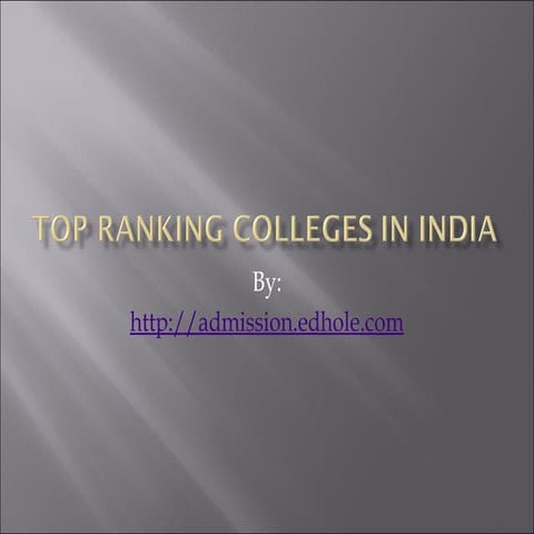 Top ranking colleges in india
