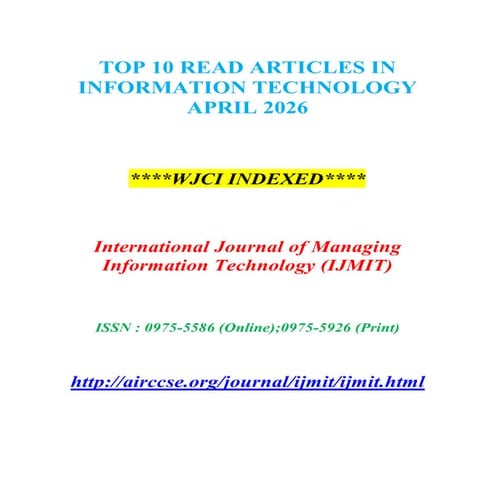 Top 10 Read Articles in Information Technology: Trends and Challenges ...
