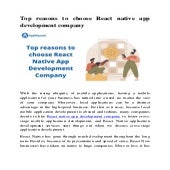 Top reasons to choose React native app development company.pdf