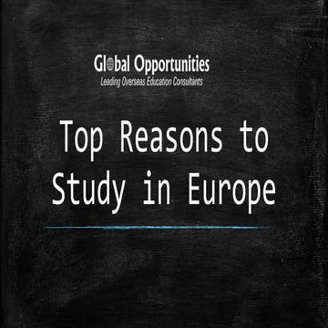 Top Reasons to Study in Europe