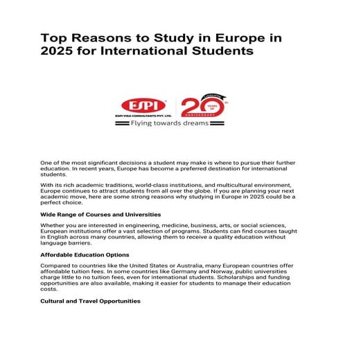 Top Reasons to Study in Europe in 2025 for International Students.docx