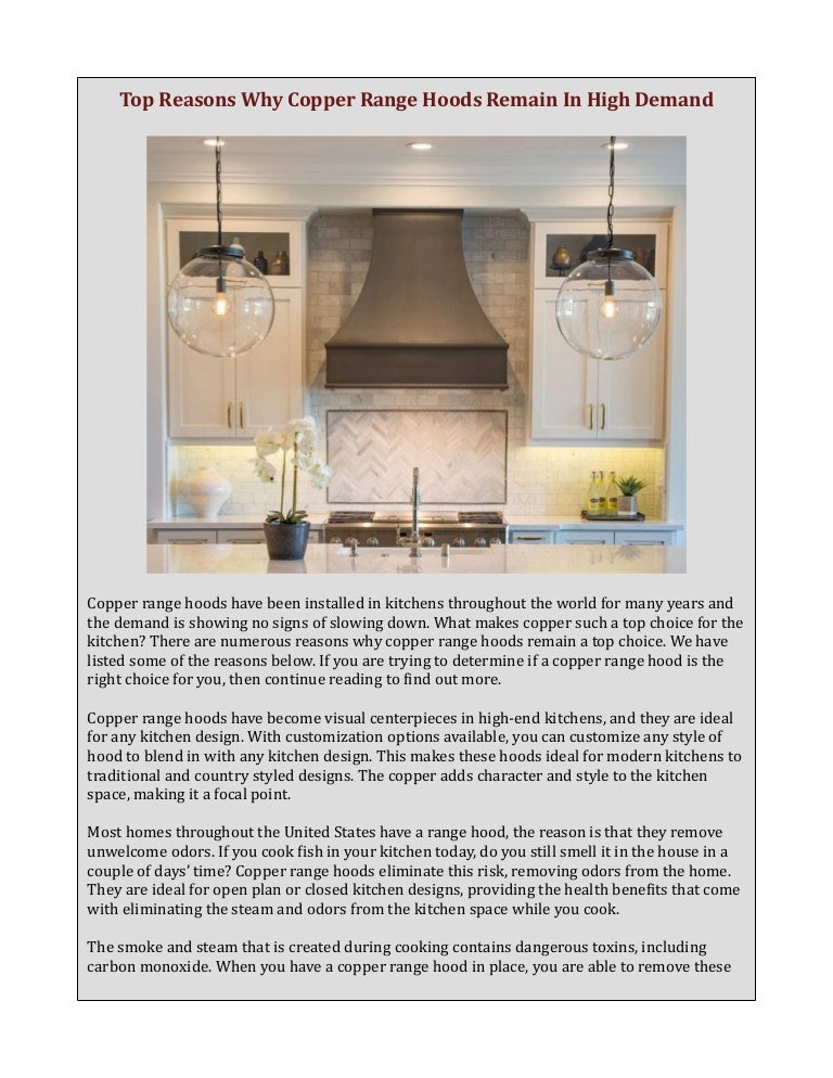 Top Reasons Why Copper Range Hoods Remain In High Demand