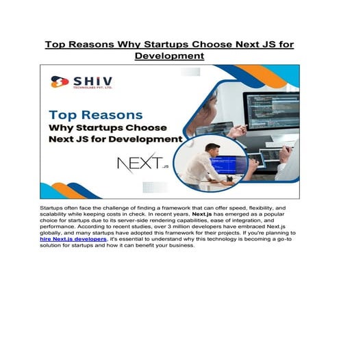 Top Benefits of Using Next.js for Startup Development | An Insightful Blog