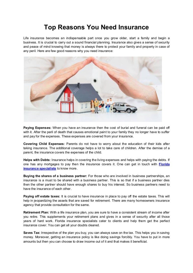 Top Reasons You Need Insurance