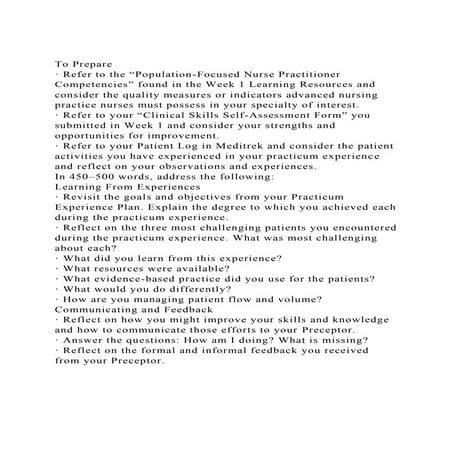 To Prepare· Refer to the Population-Focused Nurse Practitioner .docx