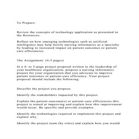 To PrepareReview the concepts of technology application a | DOCX