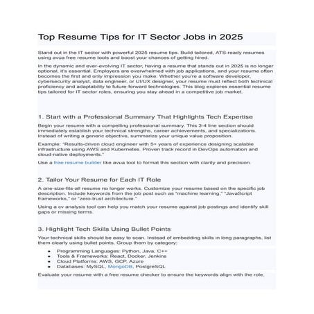 ATS Optimization Tips for Tech Professionals | PDF