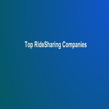 Top RideSharing Companies
