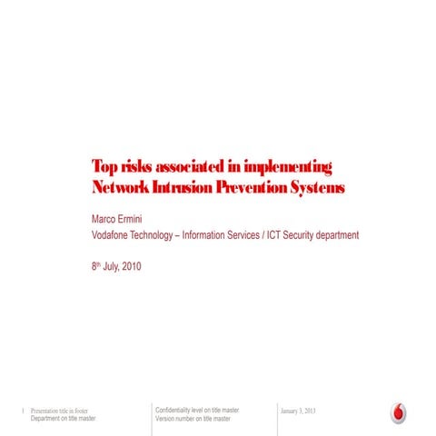 Top risks in using NIPS - Brighttalk - July 2010