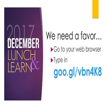 TOP Marketing Group - December 2017 Digital Lunch & Learn