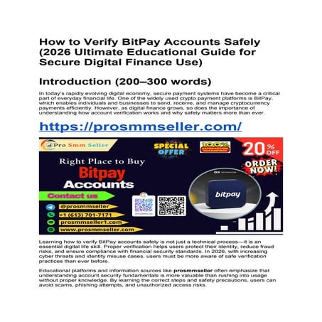 How to Verify BitPay Accounts Safely in 2026: A Complete Educational ...