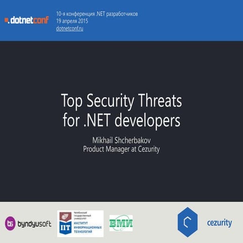 Top Security Threats for .NET Developers