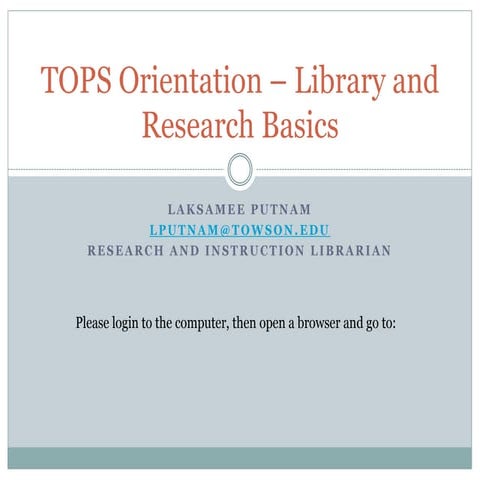 TOPS Orientation Summer 2014