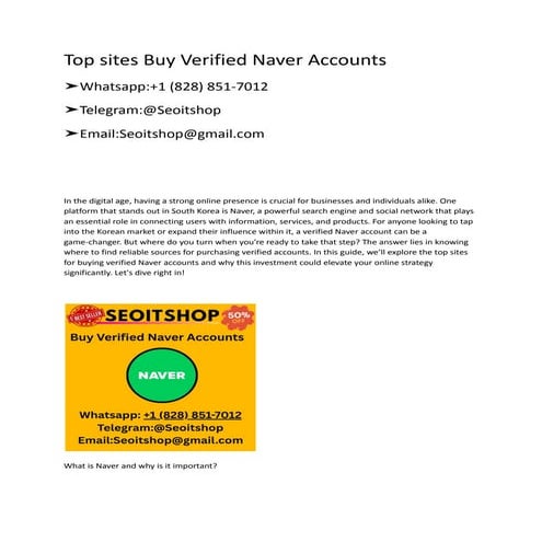 Top sites Buy Verified Naver Accounts.pdf
