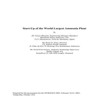 haldor topsoe ammonia plant startup document