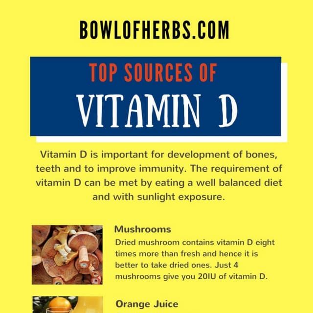 Best Natural Sources of Vitamin D Infographic Bowl of Herbs PDF