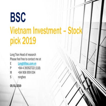 Vietnam Top stocks pick 2019  11.01.2019