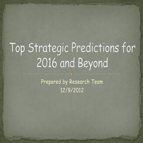 Top strategic predictions for 2016 and beyond