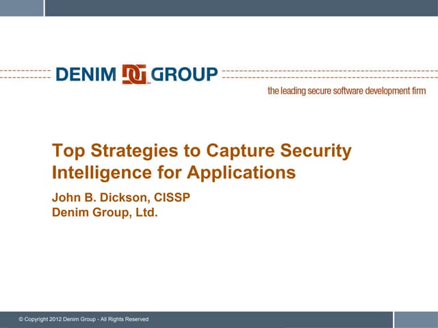 Top Strategies to Capture Security Intelligence for Applications