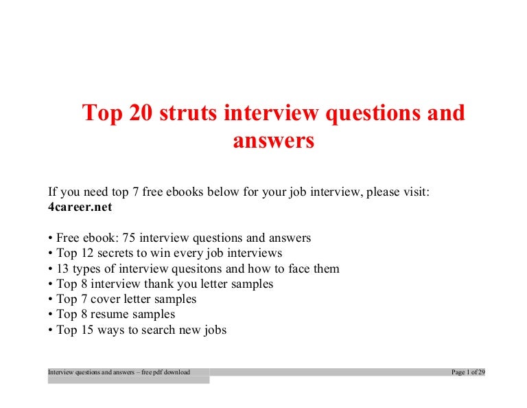 Top struts interview questions and answers job interview tips