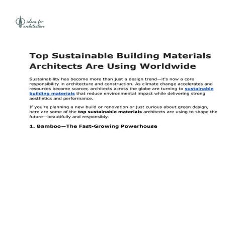 Top Sustainable Building Materials Architects Are Using Worldwide.pdf