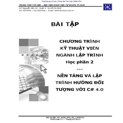 [Top tailieu.com] bai tap nen tang va lap trinh huong doi tuong voi ngon ngu c# 