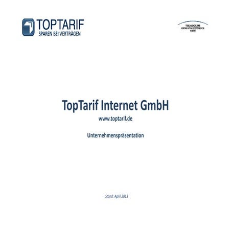 Toptarif.de Unternehmenspräsentation 2013