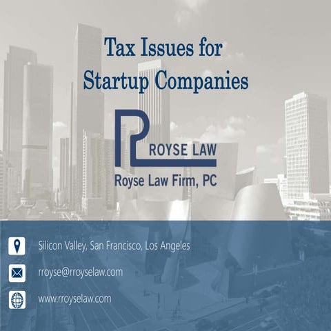 Top tax issues for startup companies (10 3-16 revision)