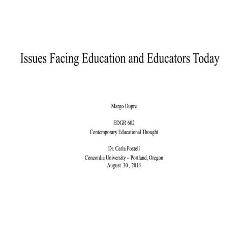 Top Ten Issues Facing American Education